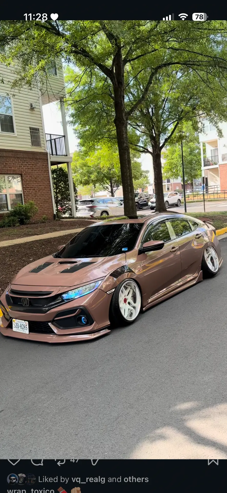 Rose metal custom wrapped stance car