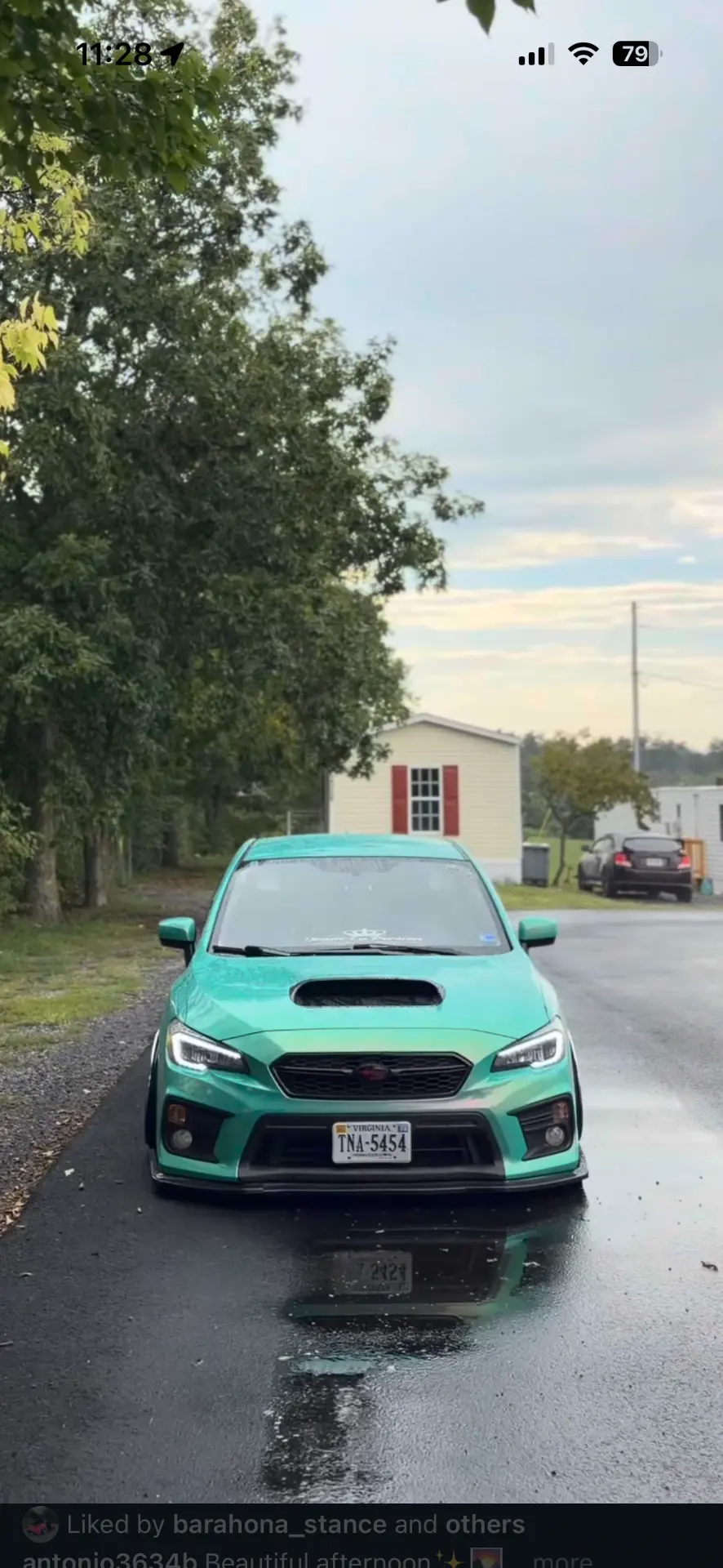 Aqua rain custom wrapped stance car